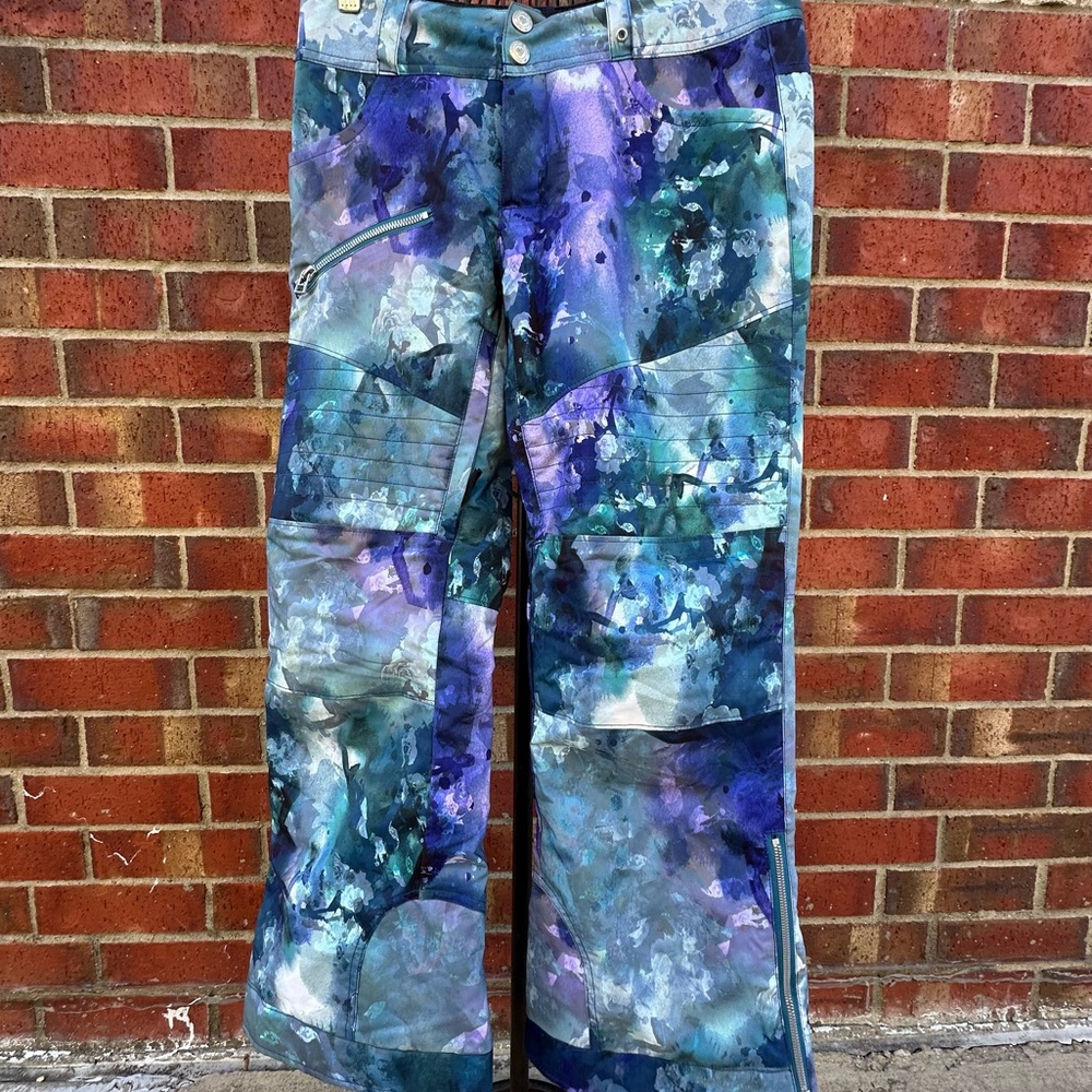 Obermeyer Ski Snowboard Pants Extended Wear System Abstract Graphic Insulated L